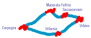 Urbino route map