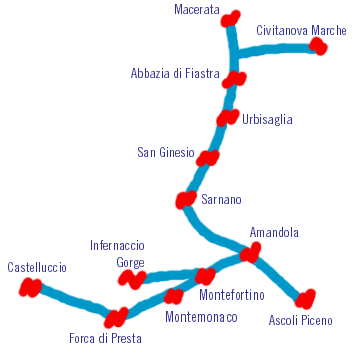 Southern Marche route map